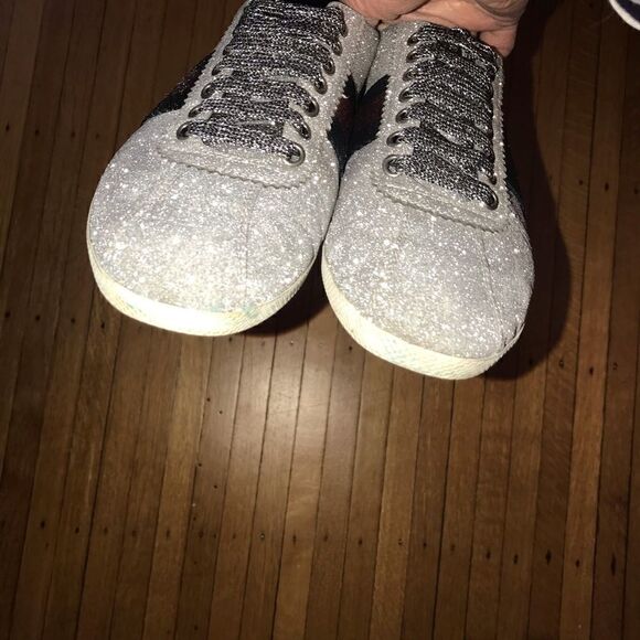 Gucci web silver sneakers size 7.5 - Picture 6 of 13